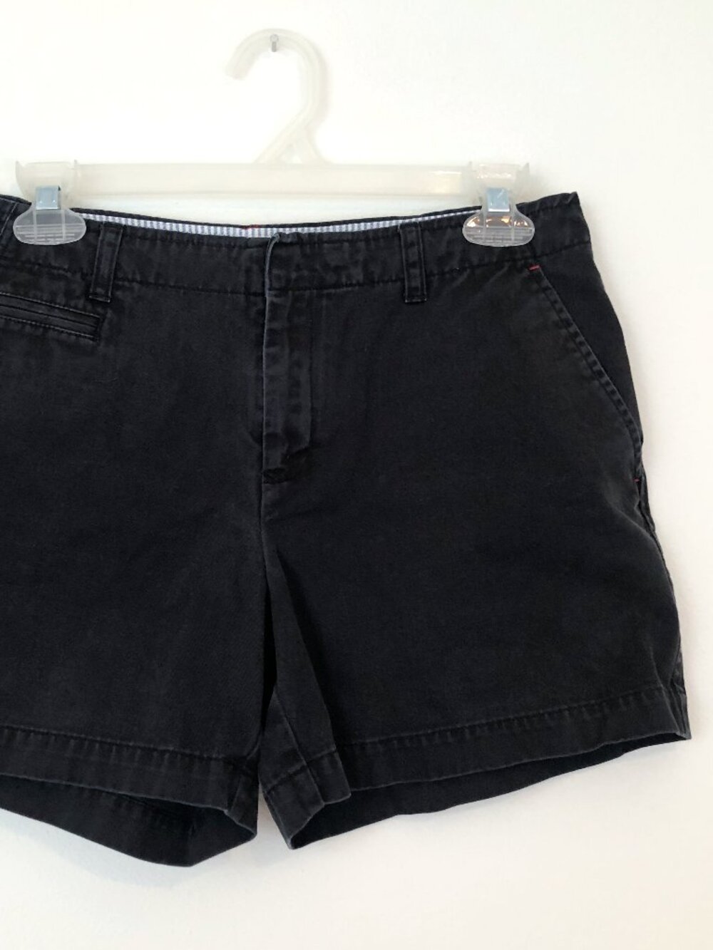 TOMMY HILFIGER Solid Black 100% Cotton Five Pocket Chino Shorts 4 in 4" In sz 4 - Picture 3 of 8